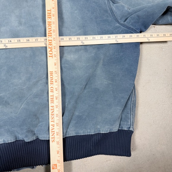 ultra faded vintage Carhartt Washed Duck blanket Lined Hooded Jacket J04 NVY 3XL - Picture 7 of 8